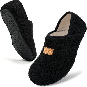 Unisex Faux Fur Slippers Rubber Sole Soft Indoor Outdoor Lightweight Shoes